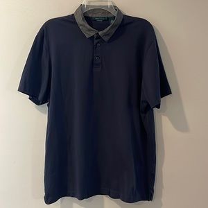 Perry Ellis Pima Cotton Navy Polo Shirt Mens Large